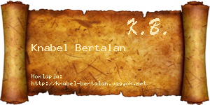 Knabel Bertalan névjegykártya