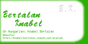 bertalan knabel business card